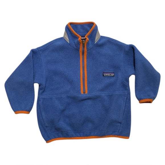 Vintage Patagonia Synchilla Kids XXS 3-4 Blue Fleece Pullover Zip - Picture 1 of 7